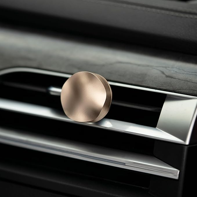 THEDOTS Gold Car Air Freshener Vent Clip, Cute Matte Metal Car Decor Gift for Women, Cashmere Wood Chestnut Scent