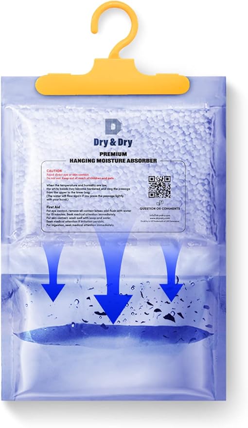 Dry & Dry 14 Packs [Net 7 Oz/Pack] Moisture Absorbers Dehumidifiers for Home Dehumidifier for Basement, Bedroom - Dehumidifiers Moisture Absorbers