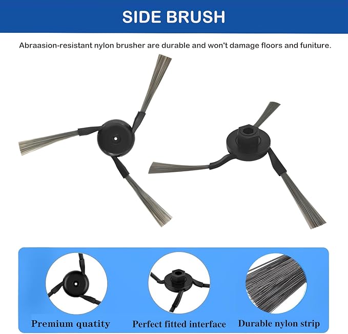 18Pcs Replacement Parts for Dreame X40 Ultra,L40 Ultra Vacuum Cleaner Accessories Kit, 1 Main Brush 4 Mop Pads 4 Hepa Filters 4 Vacuum Bags 4 Side Brushes, 1 Cleaning Brush