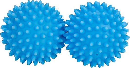 Smart Design Plastic Dryer Balls with Spikes - Set of 2 - Fabric Softener - Eliminates Wrinkles and Reduces Static - for Laundry, Clothes, Fabrics - Blue