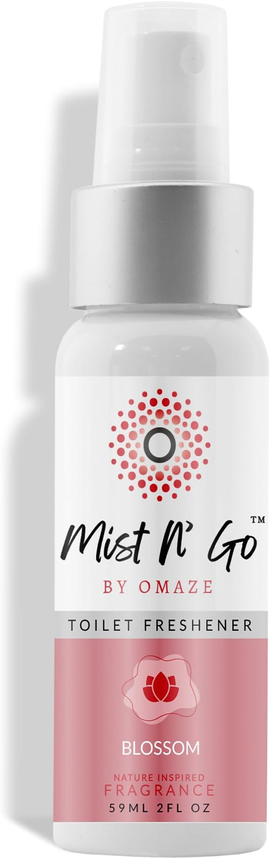 Mist N??Go by Omaze Travel Bathroom Spray for Toilet Spray Odor Eliminator - Travel Toilet Spray for Bathroom Air Freshener Spray for Bathroom Deodorizer - Blossom Regular Size (2oz x1)