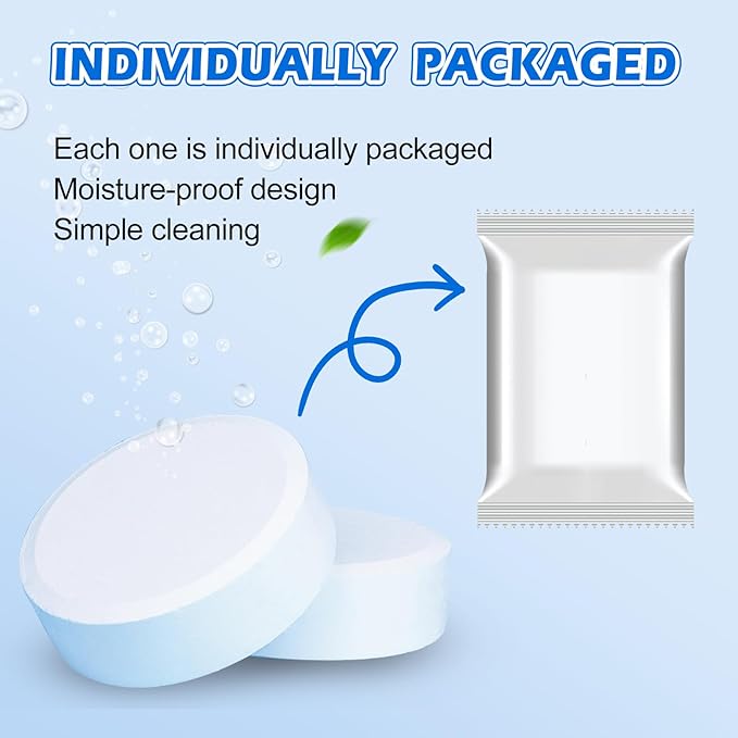 Automatic Toilet Cleaner Tablets–Powerful Bleach Action, Destroys Limescale & Eliminates Odors, Septic-Safe, Continuous Cleaning, Drop-In Tank , Simple and effective to use Works with Toilets-50 pack.
