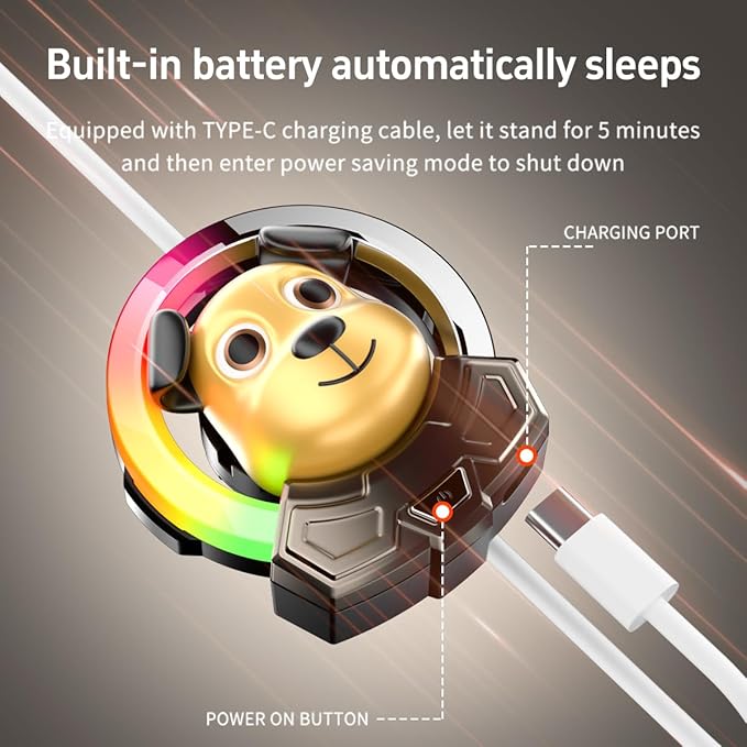 Cartoon Dog Cute Air Freshener for Car,7 Colors Air Vent Clips Car Decorations with 5 Dynamic Lightings,Voice Control,USB Charging Cute Vent Clips Car Accessories