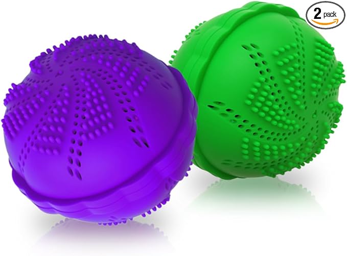 Laundry Balls Set, Natural Non-Chemical Detergent Wash Balls for Washing Machine Eco Friendly Washer Ball, Set of 2
