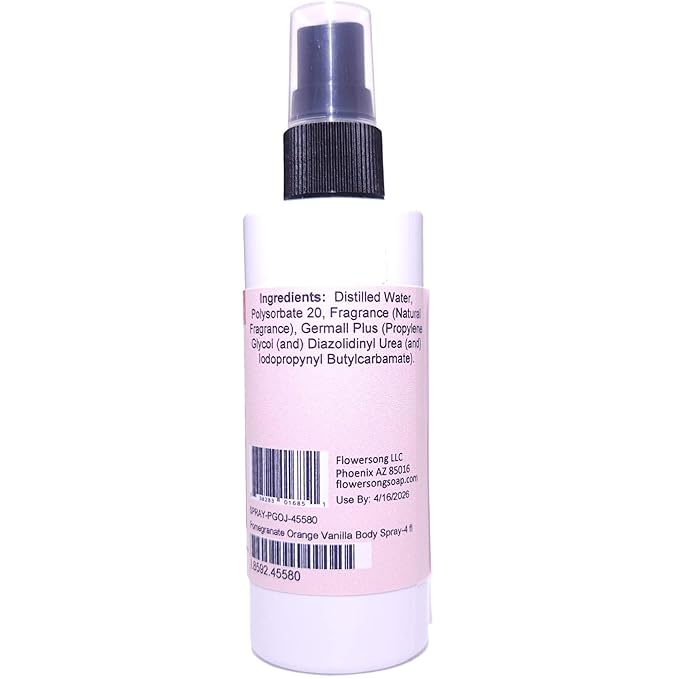 Blossom to Bath Pomegranate Orange Vanilla Body Spray (4 Ounce) - Natural Fragrance - Energizes Skin with a Juicy And Cheerful Scent