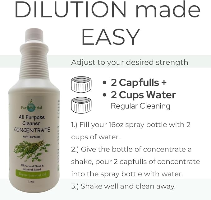 Plant-Based All-Purpose Cleaner Concentrate, 32 fl oz (Makes 64 Bottles) (Thyme)