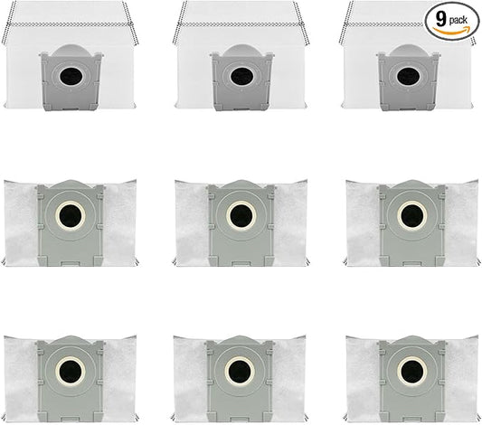 Replacement ECOVACS Accessory 9-Pack Dust Bags：Compatible with Deebot X8 Pro Omni / X9 Pro Omni / T80 Omni / X11 OmniCyclone / T50 Pro / T50 Max For Yeedi S14 Plus，Spare Parts Accessories