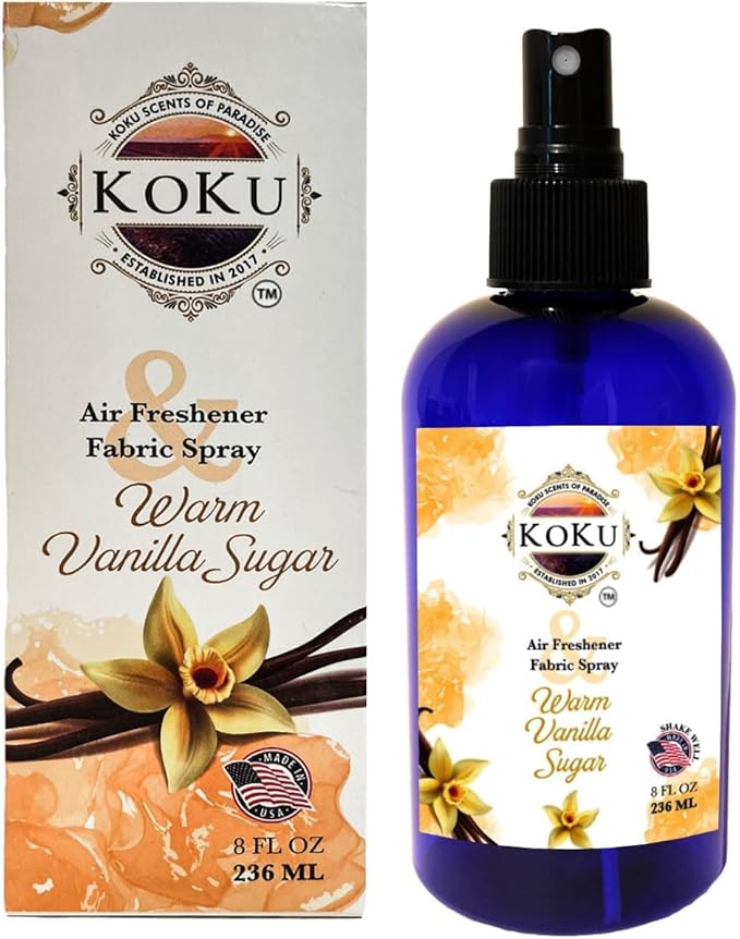 Warm Vanilla Sugar Air Freshener - Room Spray - Odor Eliminator - Deodorizer - Car Air Freshener - Home Spray - Linen Spray - Fabric Refresher - Non-Toxic - Alcohol Free (8 Oz)