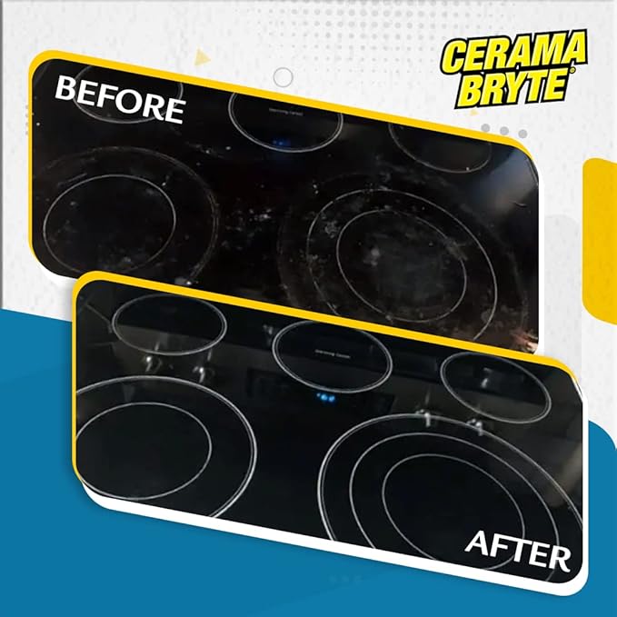 Cerama Bryte Removes Tough Stains Cooktop and Stove Top Cleaner for Glass - Ceramic Surfaces, 3-28 oz