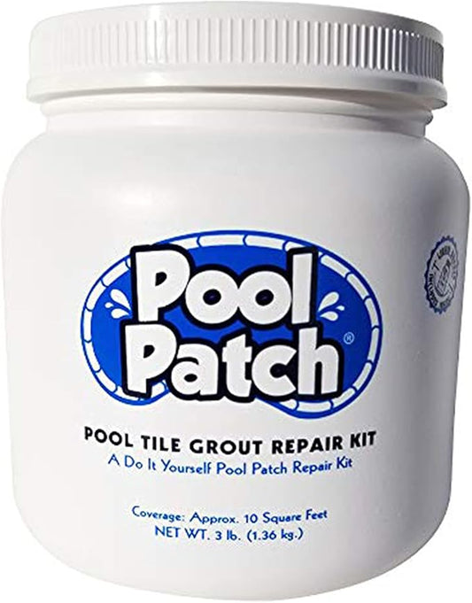 Pool Patch White Pool Tile Grout Repair Kit, 3-Pound, White