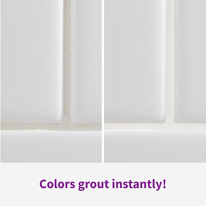 Rejuvenate Grout Renewer Pen, 1 Count, White Grout Color Restorer Instantly Covers Stained, Dirty Or Old Grout Between Kitchen And Bathroom Tiles