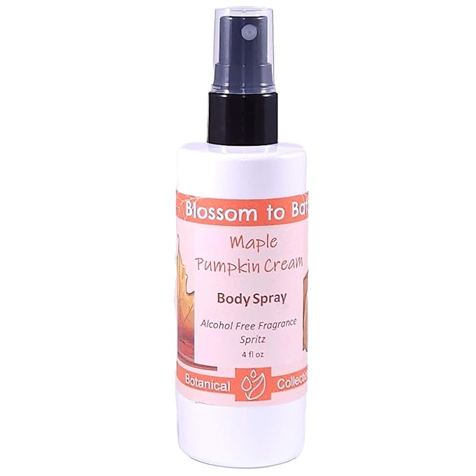 Blossom to Bath Maple Pumpkin Cream Body Spray (4 Ounce) - Natural Fragrance - Energizes Skin with a Sweetly Spiced Scent