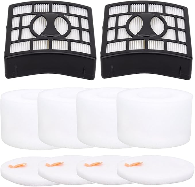 Vacuum Filters Replacement for Shark Rotator DuoClean Powered Lift Away Speed NV680 NV681 NV682 NV683 NV800 NV801 NV803 UV810, 2 HEPA Filter, 4 Foam & 4 Faux Felt Filter Replace Part # XFF680 &XHF680