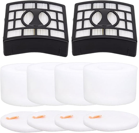 Vacuum Filters Replacement for Shark Rotator DuoClean Powered Lift Away Speed NV680 NV681 NV682 NV683 NV800 NV801 NV803 UV810, 2 HEPA Filter, 4 Foam & 4 Faux Felt Filter Replace Part # XFF680 &XHF680