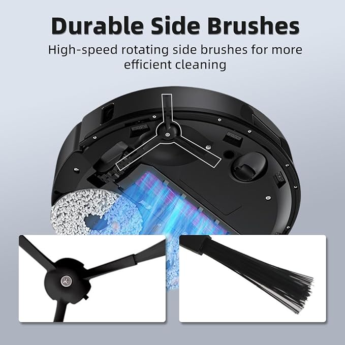 24Pcs Q Revo Accessories Kit Replacement Compatible with Roborock Q Revo Robot Vacuum, 2 Main Brush, 4 Mop Cloth Pads, 6 Side Brushes, 4 HEPA Filters,6 Dust Bag, 1 Cleaning Tool