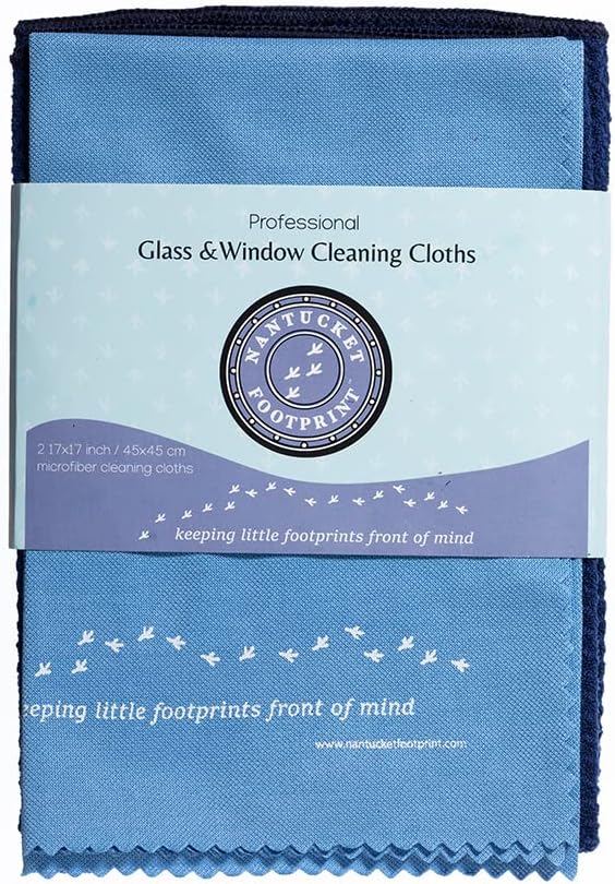 Superior Window Cleaner Kit - Window and Glass Cleaning Cloth, Streak-Free Windows - Microfiber Towel Cleaning Kit for Windows, Mirrors, Car Windshield - Blue