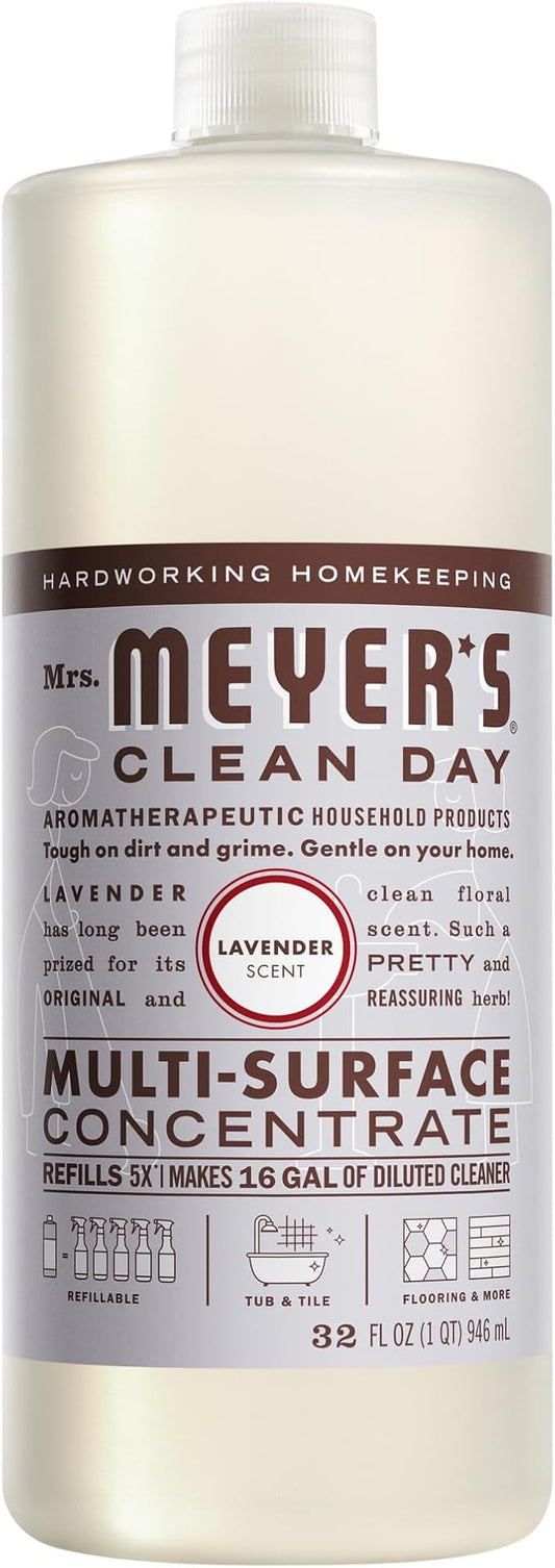 MRS. MEYER'S CLEAN DAY Multi-Surface Everyday Concentrate, Lavender Scent, 32 Fl Oz Bottle