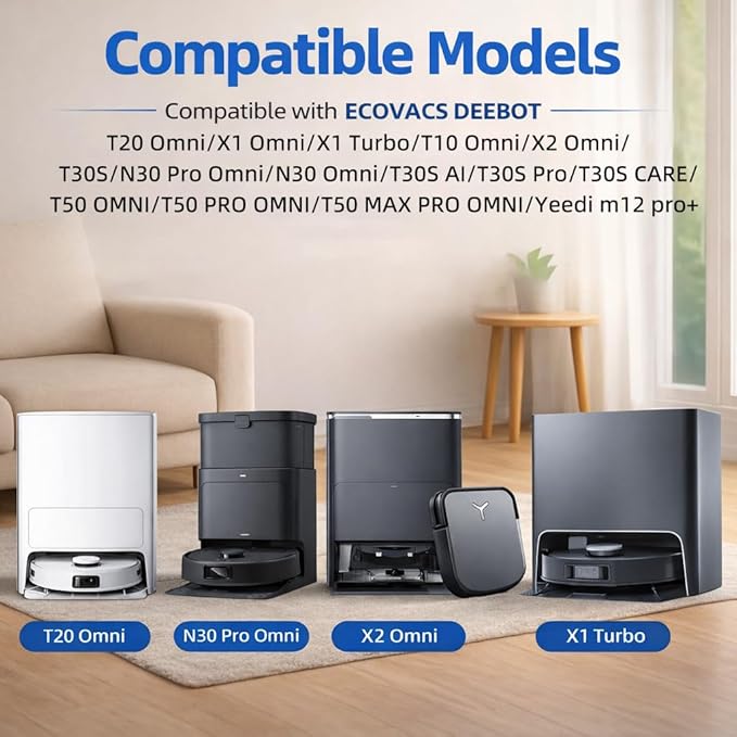 10pcs Mop Pads for ECOVACS DEEBOT T20 Omni/X1 Omni/X1 Turbo/T10 Omni/X2 Omni/T30S/N30 Pro Omni/N30 Omni/T30S AI/T30S Pro/T30S CARE/T50 OMNI/T50 PRO OMNI/T50 MAX PRO OMNI/Yeedi m12 pro+ Deebot Mop Pads
