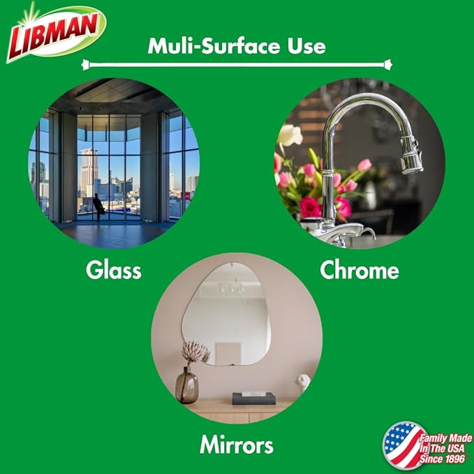 Libman Iluma Glass & Mirror Cleaner | Household Cleaning Products | Cleaning Supplies | Refillable Bottle | Glass Cleaner Spray | 24 fl oz Window Cleaner | 5 Total Concentrated Dissolvable Pods
