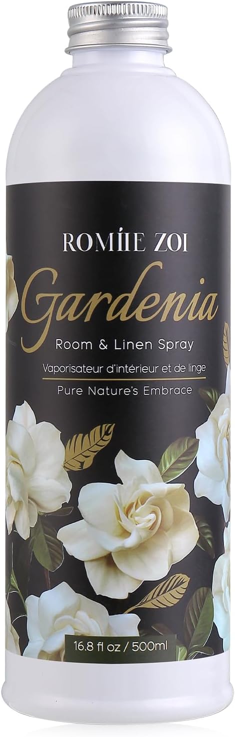 ROMIIE ZOI Gardenia Room Spray Refill - 500ml / 16.8 Fl Oz - Creamy Floral Fragrance for an Elegant, Luxurious Ambiance - Concentrated Air Freshener