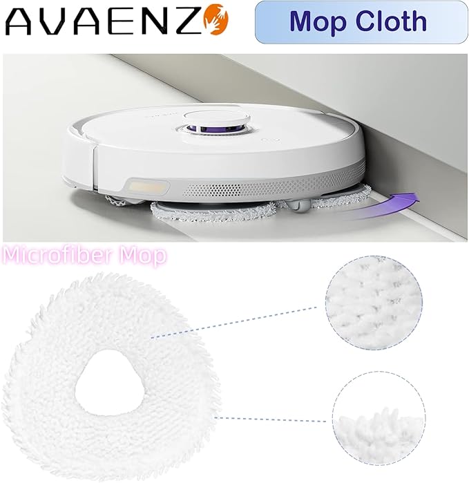 Replacement Mop Pads Compatible with Narwal Freo Pro X Ultra Narwal Freo Z Ultra Z10 T10 J3 J4 J5 R10 Microfiber Resuable Mop Cloth Robot Vacuum Cleaner Accessories