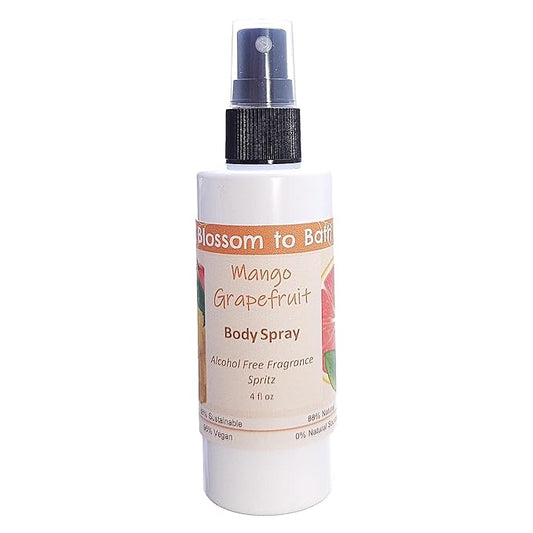 Blossom to Bath Mango Grapefruit Body Spray (4 Ounce) - Natural Fragrance - Energizes Skin with a Fresh Tropical Scent