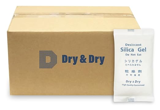 Dry & Dry 500 Gram [50 Packets] Silica Gel Packets Desiccants, Silica Packets - Rechargeable Moisture Absorbers for Food Storage, Electronics, 3D Filament & Safes