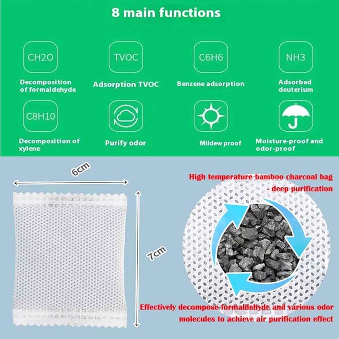 35Pack Natural Activated Charcoal Odor Absorber Air Purifying Bag for Home or Shoe Odor Eliminator; Car Air Freshener;Drawer Deodorizers; 7g/Pack Natural Air Freshener for Home,Car,Closet,Pets