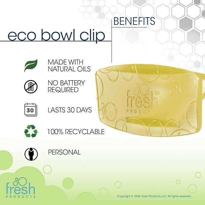 Fresh Products Eco Bowl Clip 2.0 Toilet Bowl Air Freshener, Citrus Scent, 4 Clips