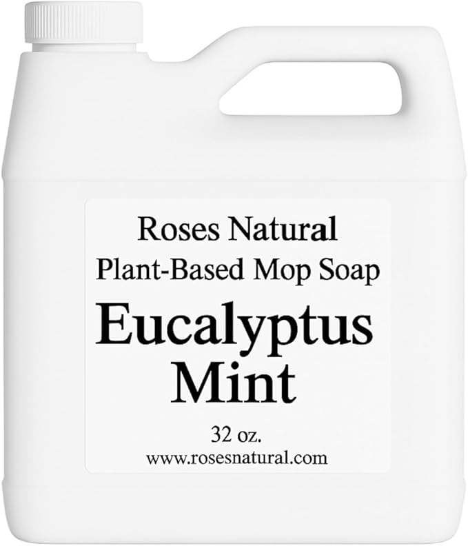 Plant-Based Floor Cleaner Mop Soap – 32 oz | Streak-Free, Highly Scented, Concentrated Mop Solution for Tile, Vinyl, Hardwood & Sealed Floors | Non-Toxic, Eco-Friendly (Eucalyptus Mint)