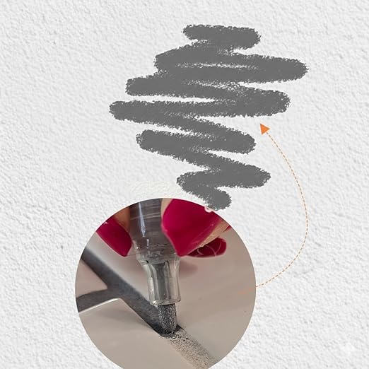 Gray Grout Paint Pen Tile Grout Colorant & Sealer Marker, Quick-Dry, Ideal for Bathroom, Shower, Kitchen Tiles Restores Grout Lines, 3 Adjustable Tips (2-3 mm)