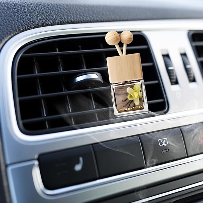 Car Air Freshener | French Vanilla Scented Car Fresheners for Women & Men | Long Lasting Fragrance Car Scents | Air Diffuser with Car Vent Clip (2 Pack)