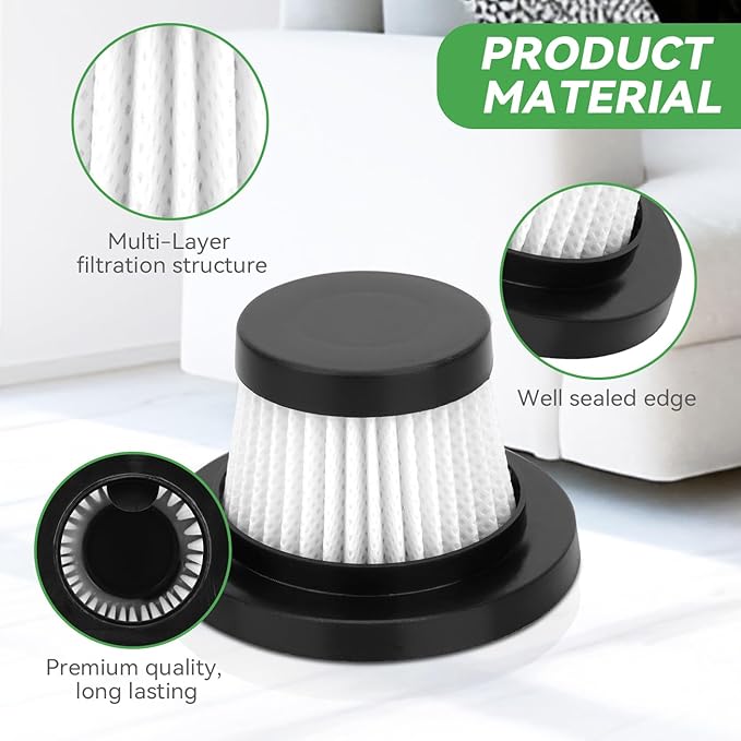 Hepa Filter Replacement for Handheld Vacuum Cleaner as Seen on TV: Washable and Reusable Filters Fit for Compact Cordless Handheld Vacuum Cleaner (8 Pack)