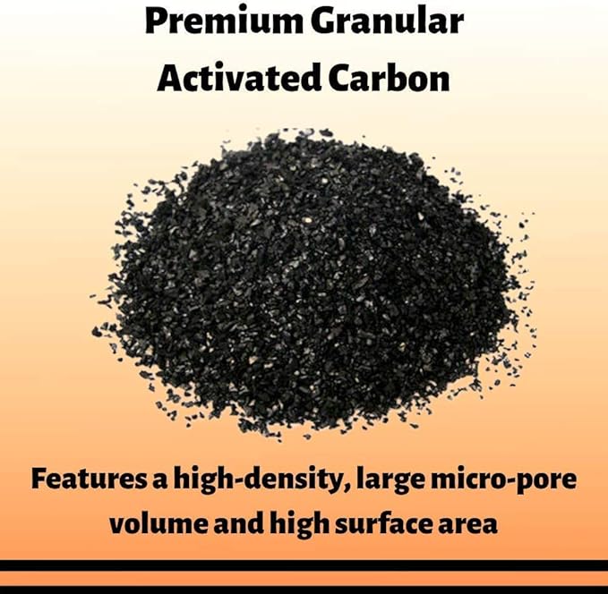 12x40 Mesh Size Coconut Shell Activated Carbon, Premium Charcoal Filter Media for Aquarium and Water Filtration (Removed Odors and Discoloration) - Resealable Bulk 1 Pound Bag (455 Grams)