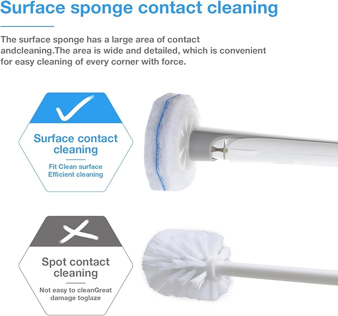Disposable Toilet Wand Refills, Toilet Bowl Cleaner Scrubbing Pads, 30 Ct