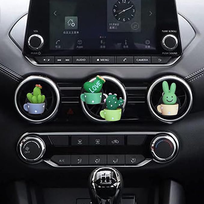 4 Pcs Cactus LOVE Air Vent Clips, Cute Car Air Fresheners, Funny Diffuser Vent Clips, Interior Decor Charm, Accessories for Women