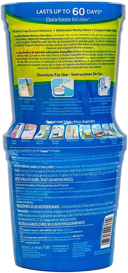 DampRid Pure Linen Refillable Moisture Absorber - 10.5oz cups - 2 pack – Traps Moisture for Fresher, Cleaner Air