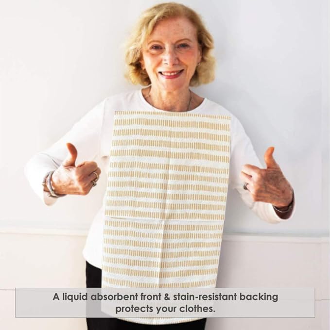 Disposable Bibs for Adults, Kids & Elderly Senior | Adhesive Tab Napkin for Eating, Personal Use, Home Care, Business | Spill Absorbent, Stain/Liquid Repellent | Cinnamon Stick, 100 Count