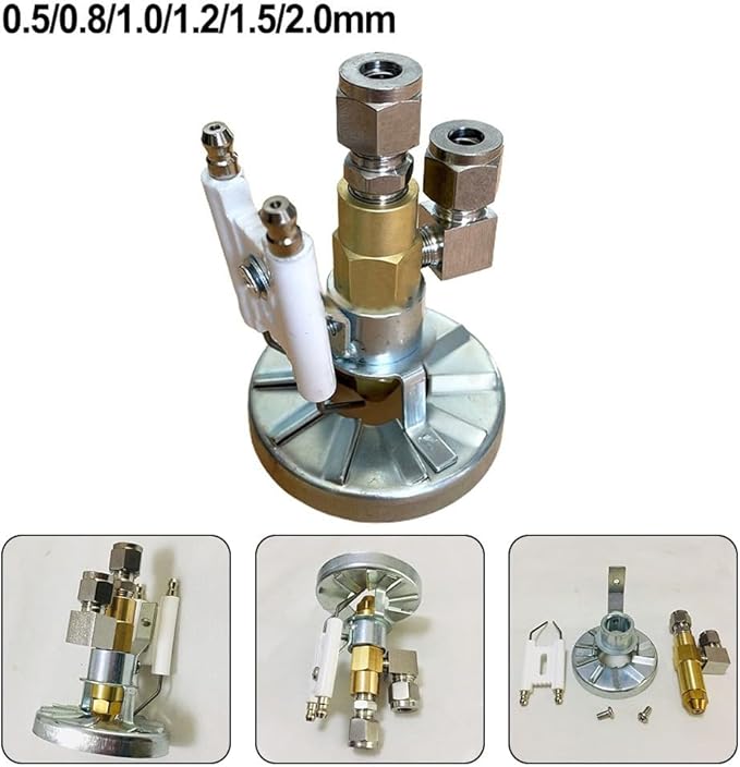Air Atomizing Spray Nozzle Kit for Waste Oil Burner with Multiple Hole Sizes 0.5-2.0MM Brass Aluminum Construction(1.0mm)