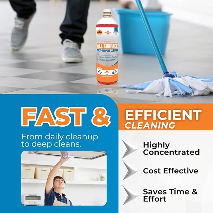 All-Surface Daily Cleaner Streak-Free Multi-Surface for Tile, Stone, Countertops, Stainless Steel & More, PH-Neutral, Residue-Free