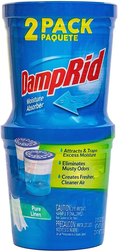 DampRid Pure Linen Refillable Moisture Absorber - 10.5oz cups - 2 pack – Traps Moisture for Fresher, Cleaner Air