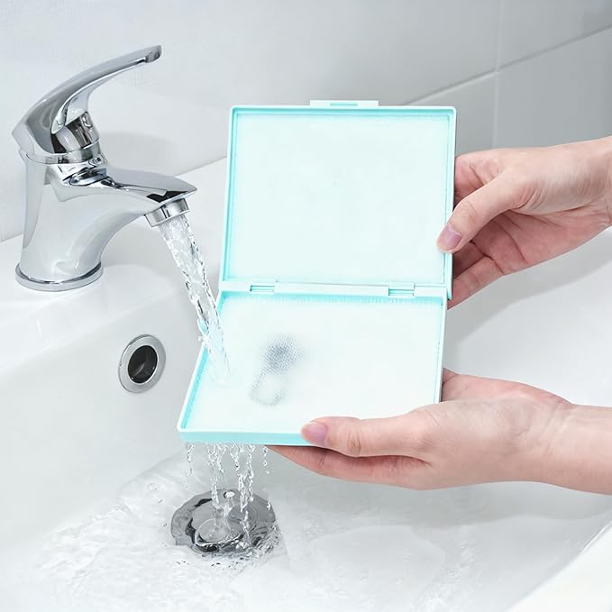 Briartw Stamp Cleaning Kit:Blue Stamp Scrubber & All-Purpose Stamp Cleaner Spray | Dual-Sided Cleaning Pad for Rubber, Clear, Cling & Foam Stamps | Complete Care for Water-Based & Permanent Inks
