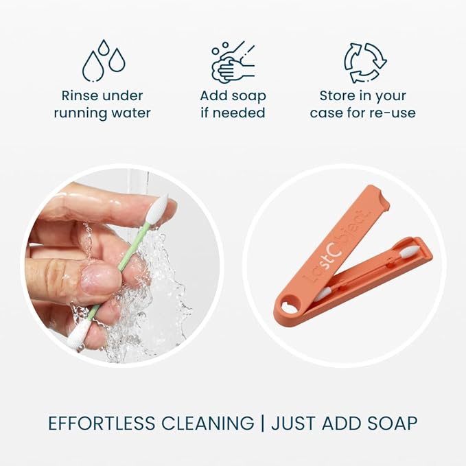 Reusable Cotton Swabs for Gentle and Eco-Friendly Beauty Routines - The Sustainable Alternative to Single-Use Q Tips - Zero Waste and Easy to Clean - Comes with a Convenient Travel Case Holder