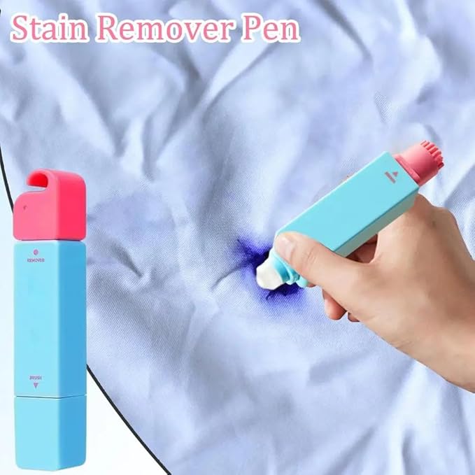 12ML Double-Head Stain Remover Pen, Fabric Cleaning Pen for Clothes, Portable Gieleph Solution, Instant No-Stain Stick for Spills, Pocket Size for Travel, Fabric Cleaner for Oil, Food & Makeup Kiss