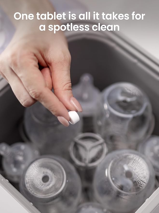 GROWNSY Detergent Tablets 40 Count, Bottle Washer Tablets Compatible with All Brands of Baby Bottle Washers, Deep Cleaning for Bottles, Pump Parts and Baby Feeding Essentials