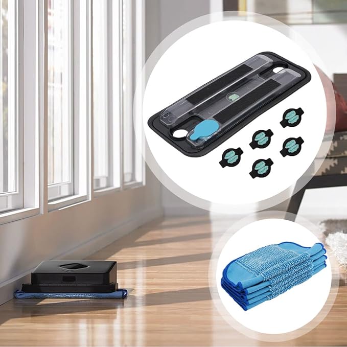 Tookie 11pcs Reservoir Pad Set, Vacuum Cleaner Mop Pad Compatible for Braava 380 380T 380T, Reservoir Pad Wick Cap & Mop, Clean Reservoir Cleaning Pad Replacement