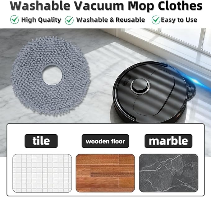 24Pcs Qrevo S Accessories Kit Replacement Compatible with Roborock Qrevo S/Qrevo Plus/Qrevo Pro Robot Vacuum, 2 Main Brush, 4 Mop Cloth Pads, 6 Side Brushes, 4 HEPA Filters,6 Dust Bag, 1 Cleaning Tool