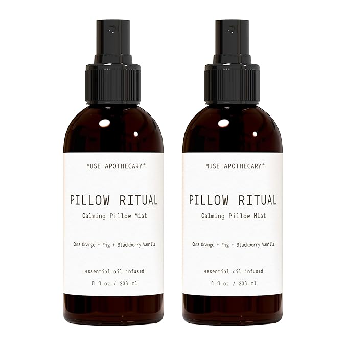 Muse Apothecary Pillow Ritual - Aromatic, Calming and Relaxing Pillow Mist, Linen and Fabric Spray - Infused with Aromatherapy Essential Oils - 8 oz, Cara Orange + Fig + BlackBerry Vanilla, 2 Pack