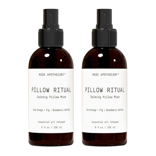 Muse Apothecary Pillow Ritual - Aromatic, Calming and Relaxing Pillow Mist, Linen and Fabric Spray - Infused with Aromatherapy Essential Oils - 8 oz, Cara Orange + Fig + BlackBerry Vanilla, 2 Pack