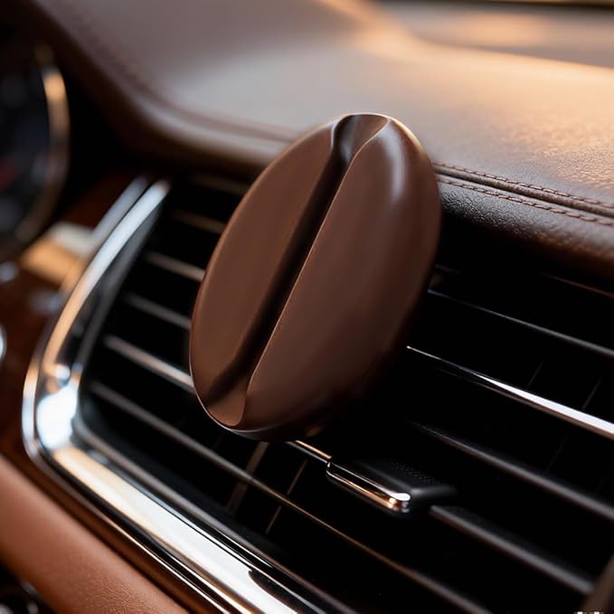 2 Pcs Car Air Fresheners Vent Clip Coffee Bean Natural Gypsum aromatherapy essential oil diffuser Bitter Coffee Scent perfume fragrance Long Lasting Decorative Accessories decor gift (dark brown)